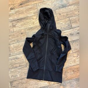 Lululemon Black Ruffle Trim Zip-up Hoodie